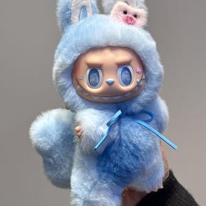 custom labubu doll – winter love song edition – handmade full doll with bunny design – pop mart original base