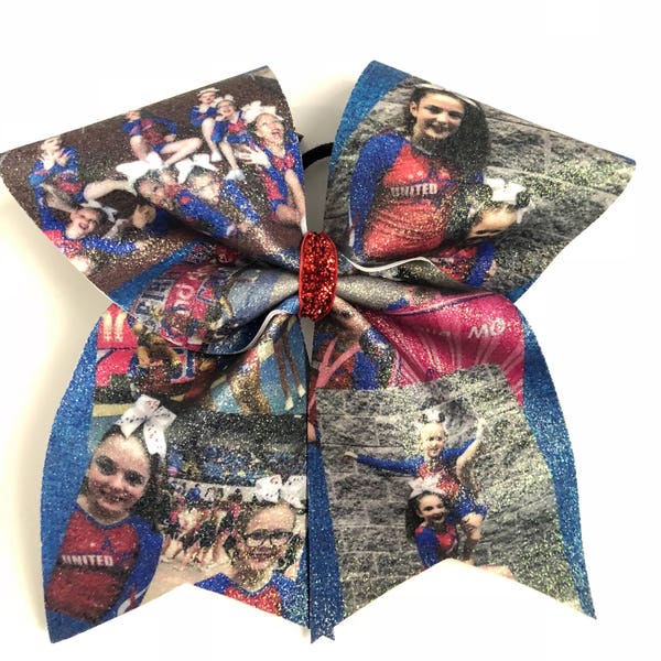 Personalized Photo Cheer Bow, Custom Printed Picture Bow, Cheer Competition Bow, Cheerleader, Cheer Squad Bows, Cheer Sisters, Cheer Hairbow
