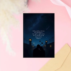 5x7 Inmate Greeting Card – Prison Love Letter, Long Distance Relationship, Handmade, Glossy Outside, Envelope Included