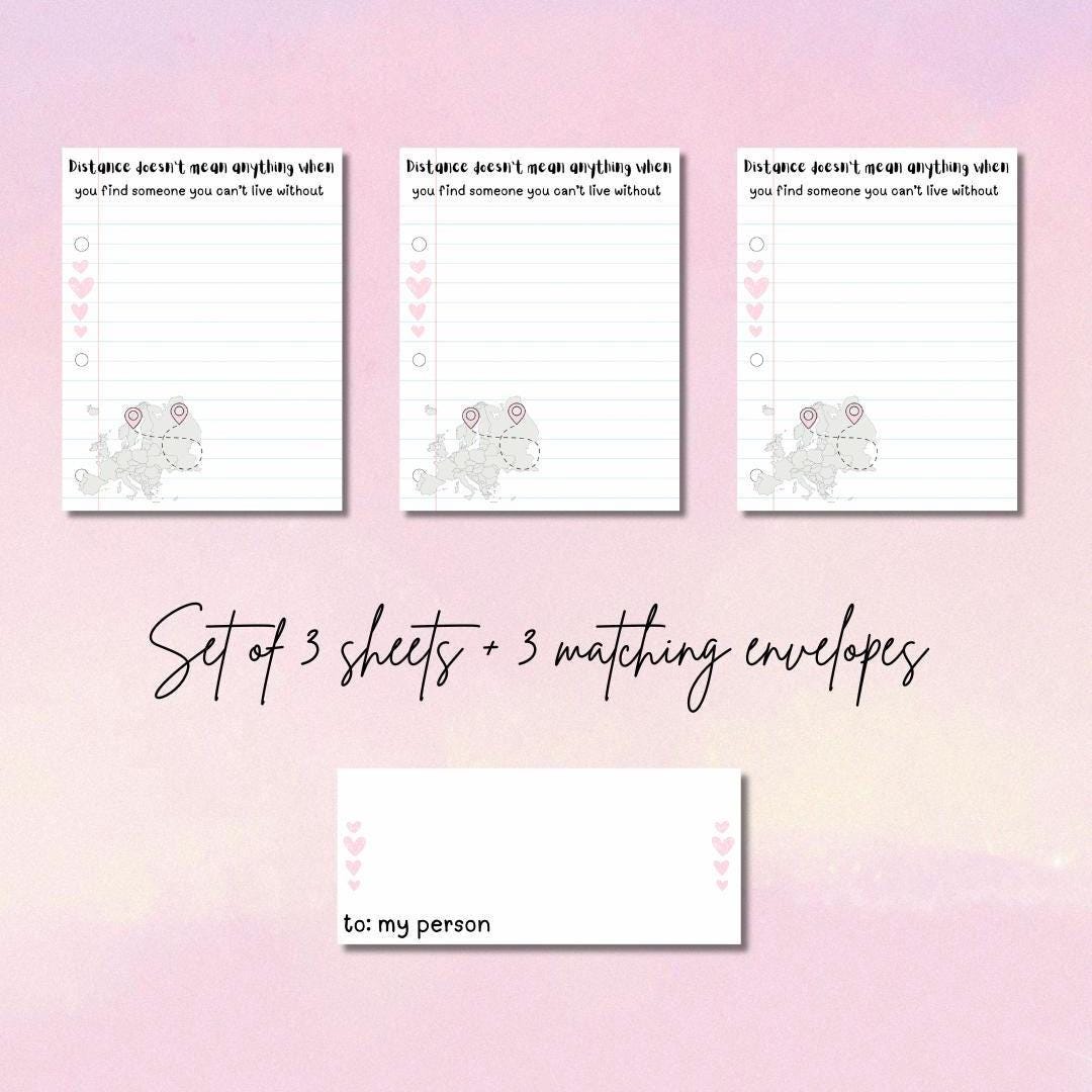 Distance Letter Distance Doesn’t Mean Anything Writing Set | Long Distance Letter Paper ...