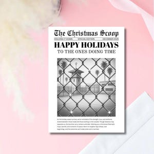Prison Christmas Newspaper Card | Encouraging Holiday Card for Inmate Husband Boyfriend | Prison Wife Christmas Card