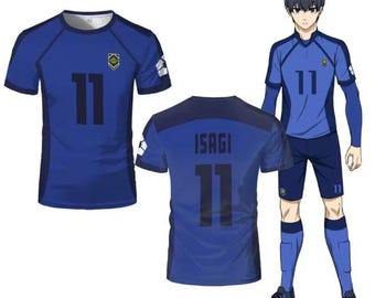 Anime Blue Lock Soccer Jersey, Isagi, YopiercFootball, Cosplay T-shirt, Hyoma, Chigiri, Meguru, Bachira Tee, Original Clothing.