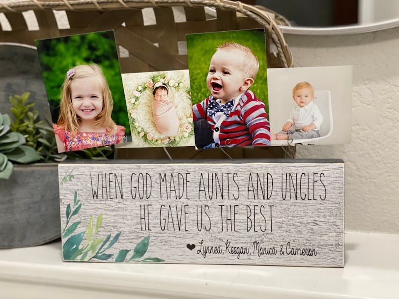 Aunt & Uncle Christmas Gift Personalized Picture Frame Board Etsy