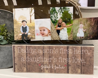 Father’s Day Gift For Dad | Personalized  Gift For Husband From Kids | Photo Block For Dad | First Father's Day Gift | New Dad Gift