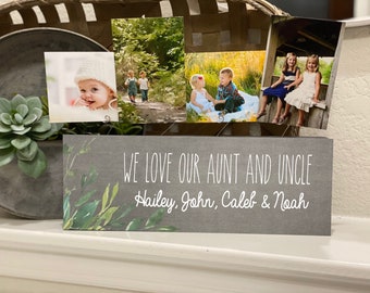 Aunt & Uncle Gift | I Love My Aunt Uncle Picture Frame | Personalized Uncle Picture Frame Block | Uncle Aunt Grandma Grandpa Papa