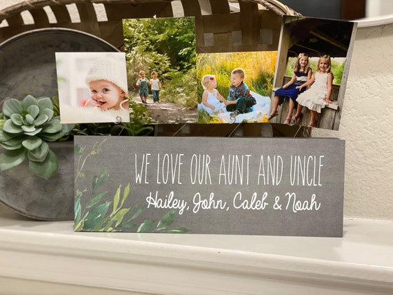 Christmas Aunt & Uncle Gift | I Love My Aunt Uncle Picture Frame | Personalized Uncle Picture Frame Block | Uncle Aunt Grandma Grandpa Papa