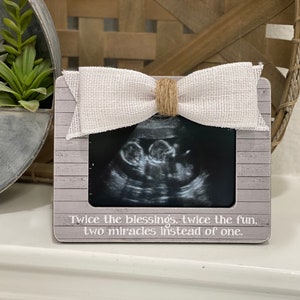 Twin Girl Baby Gift Picture Frame Sometimes When You Pray For A Miracle God Gives You Two Twins Baby Announcement Or Pregnancy Reveal Frame