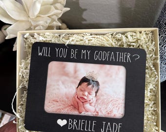 Personalized Godfather Proposal Frame: Baptism Gift, Custom Godparent Keepsake