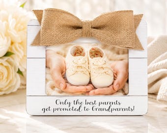 Grandparent Pregnancy Announcement Frame, Only the Best Parents Get Promoted to Grandparents, Personalized Photo Gift
