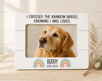 Cornice commemorativa personalizzata per animali domestici: regalo per la perdita del cane Rainbow Bridge