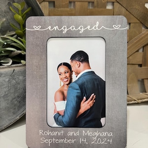 Regalos de compromiso para pareja Marco de fotos personalizado Marco de fotos de compromiso Regalo de boda personalizado Marco de recuerdo para la futura novia