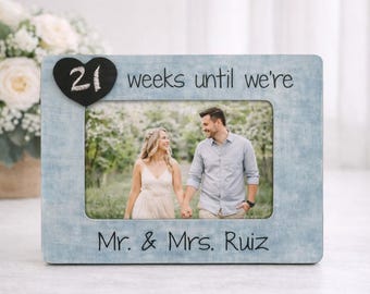 Wedding Countdown Frame Engagement Countdown Gift Weeks Until We’re Mr And Mrs Frame Wedding Countdown Photo Frame Engagement Gift Idea