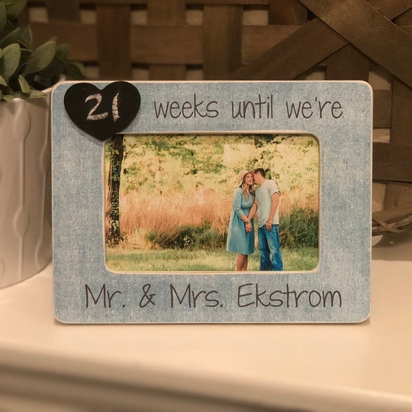 Engagement Countdown | Days Until We Say I Do | Chalkboard Frame For Bride To Be | Future Mr. & Mrs.
