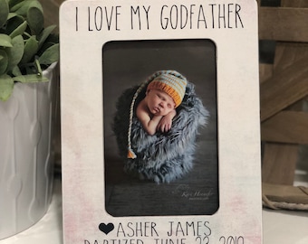 Personalized Godfather Picture Frame: Baptism Gift for Godparent