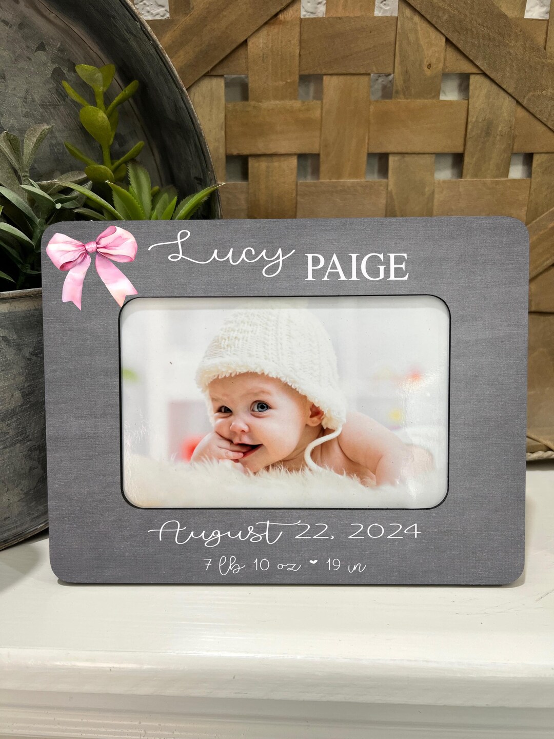 Personalized Baby Girl Birth Announcement Picture Frame: Custom ...