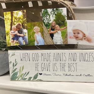 Aunt & Uncle  Gift  Personalized Picture Frame Board For Aunt And Uncle  Gift For Brother and Sister From Niece and Nephew