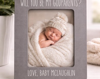 Cadre pour proposition de parrain et marraine Serez-vous mes parrains et marraines Cadre personnalisé pour faire-part bébé Cadre photo personnalisé Idée cadeau marraine et parrain