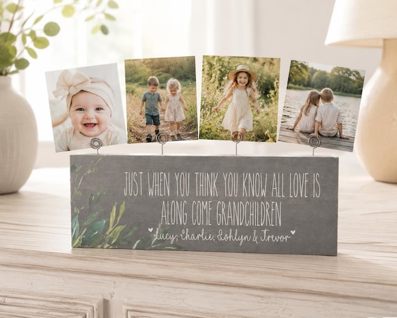 Grandparents Gift Personalized Grandma Grandpa Gift Grandchildren Photo Display Grandkids Picture Holder Family Photo Gift