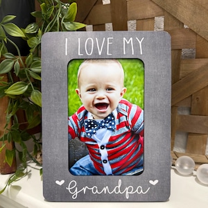 Personalized Grandpa Frame – I Love My Grandpa Gift, Custom Grandparent Keepsake, Birthday Gift for Grandpa, Grandpa’s Little Girl Frame