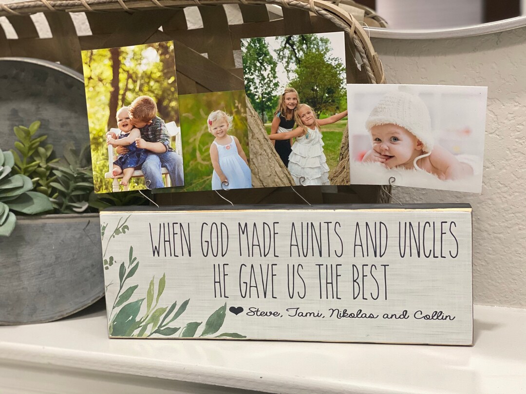 Aunt & Uncle Personalized Picture Frame Board Aunt Uncle Gift From Kids