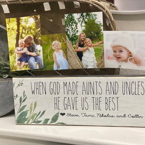 Aunt & Uncle Personalized Picture Frame Board Aunt Uncle Etsy