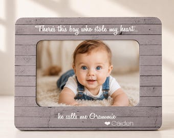 Grammie fotolijst cadeau van kleinzoon oma verjaardagscadeau gepersonaliseerde oma lijst kleinkind foto cadeau-idee van babyjongen