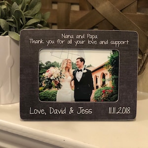 Personalized Wedding Thank You Frame – 4x6 Photo Gift for Grandparents – Custom Bride & Groom Gift for Grandma and Grandpa Love and Support
