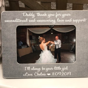 Father of the Bride Frame, Of All the Walks This One Is My Favorite, Wedding Day Gift for Dad, Personalized 4x6 Picture Frame from Daughter