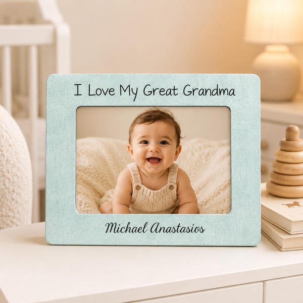 Personalized Great Grandma Picture Frame Gift Idea for Great Grandma from Grandkids New Baby Gift Custom Grandchild Photo Frame Keepsake