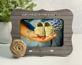 Grandparents Gift | Grandparents Picture Frame | Grandparents Est. | Pregnancy Reveal New Grandparents Picture Frame