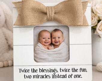 Twin Baby Picture Frame Gift Idea Twins Nursery Decor Twin Baby Shower Gift Personalized Twin Photo Frame Twin Mom Gift