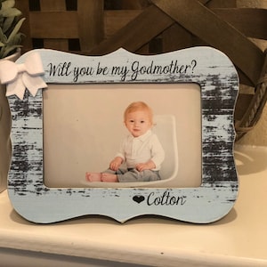 Godmother Proposal Gift - Will You Be My Godmother Frame - Custom Baptism Gift - Godmother Picture Frame - Personalized Godparent Gift