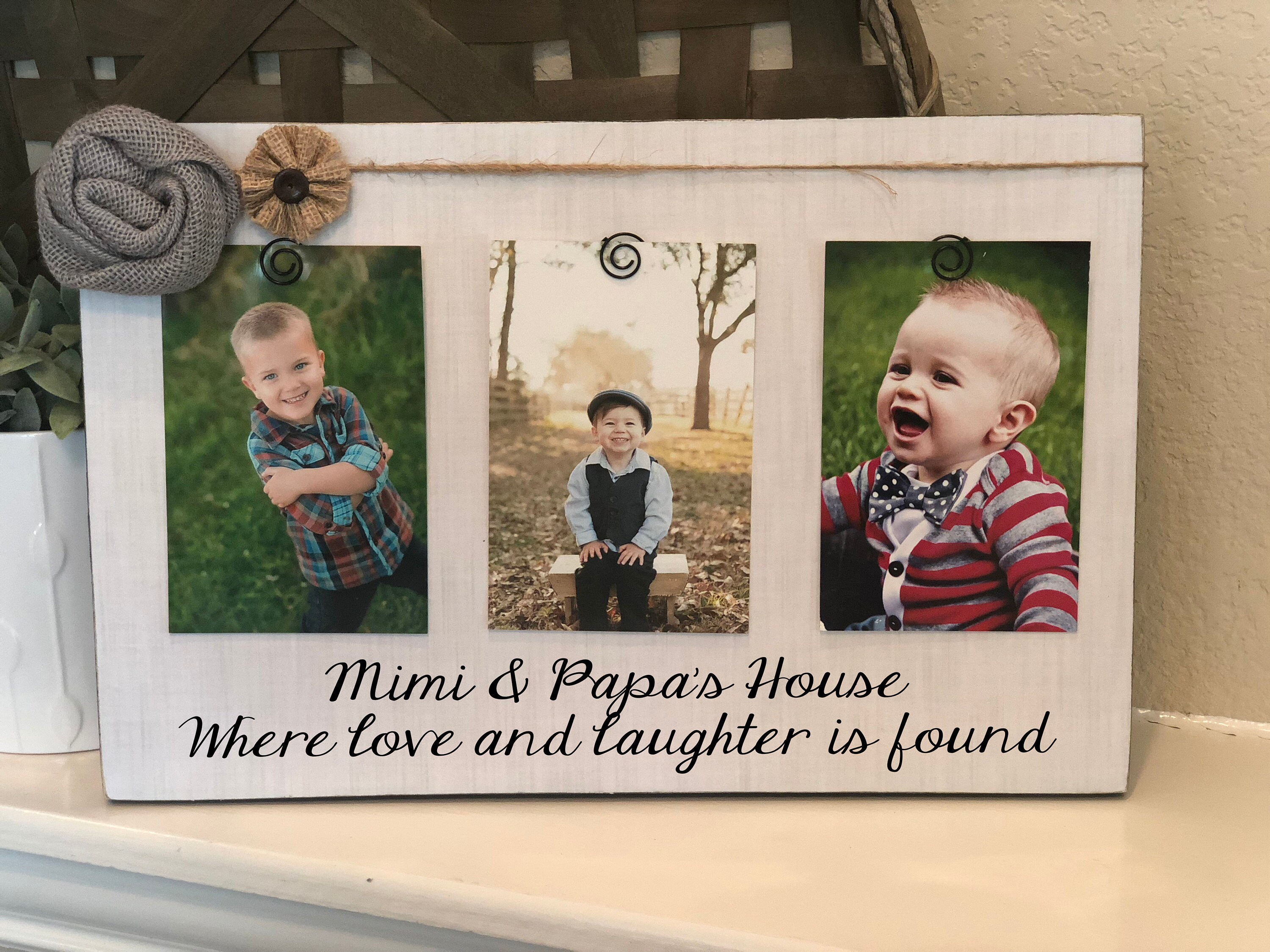 Mimi Papa Grandma Gigi Frame Mom Mothers Day Mommy Personalized Mimi Papa Grandma Gigi Frame Mom Mothers Day Mommy Personalized Picture Board Aunt Nana Gift Wood Burlap Any E