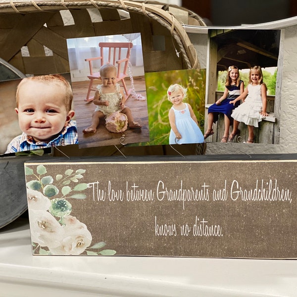 Personalized Grandparents Gift A Love Between Grandparents and Grandchildren Picture Frame Photo Block Gift for Grandma and Grandpa