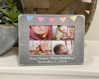 1st Birthday Picture Frame | Baby's First Birthday Gift | Personalized Frame For Child Birthday Photo P| arty Decor