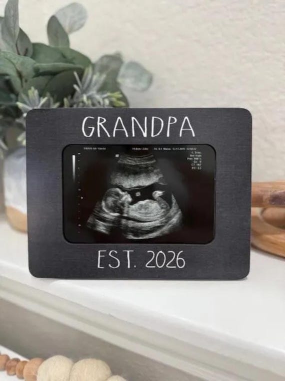 Personalized Grandparent Gift Set: Est. 2025 Picture Frames & Car Coasters