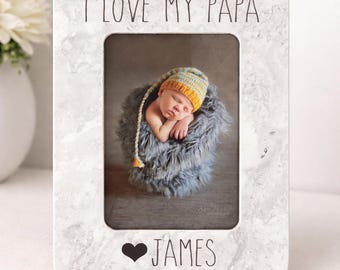 Personalized Papa Picture Frame Gift From Grandkids Custom Grandpa Photo Frame Fathers Day Gift From Baby Grandpa Gift Idea