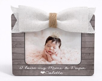 Personalized Grandparents Picture Frame Gift From Baby Custom Grandma Grandpa Photo Frame Mimi and Papa Keepsake