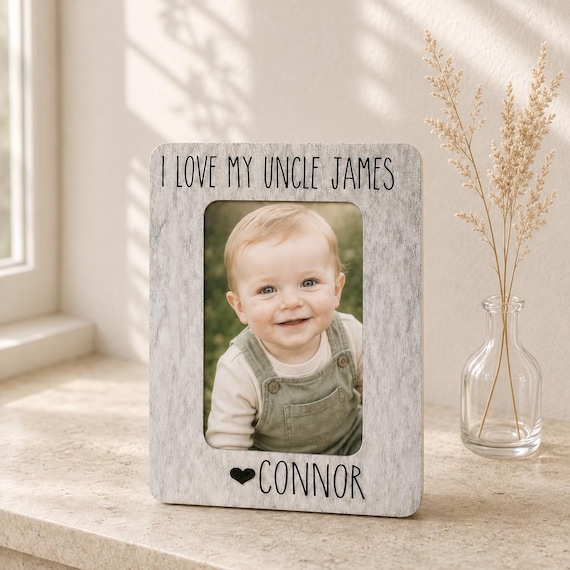 Personalized Uncle Picture Frame Gift for Uncle from Nephew or Niece First Time Uncle Gift New Uncle Baby Photo Frame Custom Name Gift