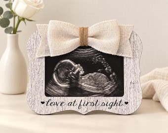 Personalized Ultrasound Picture Frame Love at First Sight Sonogram Frame Pregnancy Gift New Parents Christmas Gift Baby Shower Gift