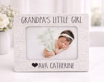 Grandpa Gift From Baby Girl Personalized Frame Grandpas Little Girl Custom Photo Frame New Baby Gift Grandfather Gift Idea Baby Girl Gift