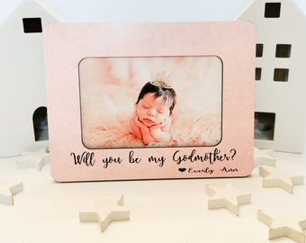 Godmother Proposal | Will You Be My Godmother | Gift for Godmother | Godparents Gift | Baptism Gift | Godparents 4x6 Personalized Frame