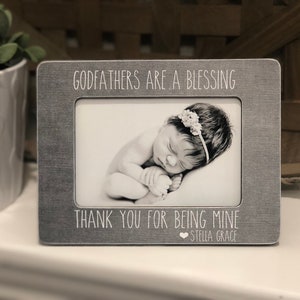 Godfathers Are A Blessing | Gift For Godfather | Godfather Picture Frame | Personalized Frame | Baptism Gift | Fathers Day Gift Godfather