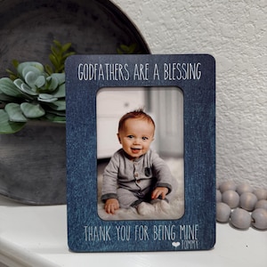 Marco de fotos personalizado para padrinos, regalo de Navidad para ahijados, bautizos o dedicación de bebés, recuerdo navideño.