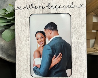 Personalized Engagement Photo Frame: Custom Wedding Keepsake