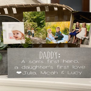Birthday Gift For Dad  Personalized  Gift For Husband From Kids  Photo Block For Dad  First  Gift  New Dad Gift