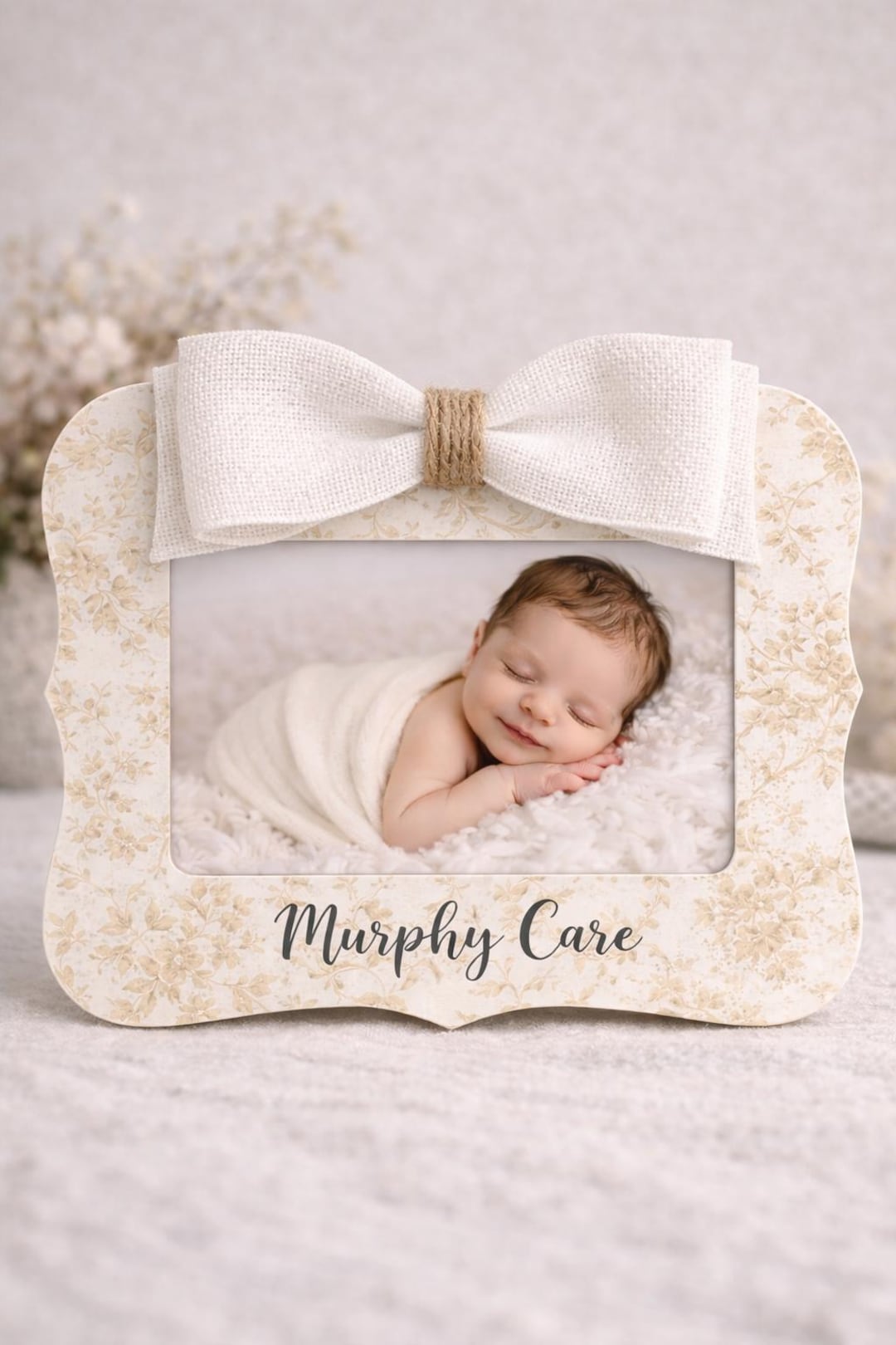 Personalized Baby Name Picture Frame Neutral Nursery Decor New Baby ...