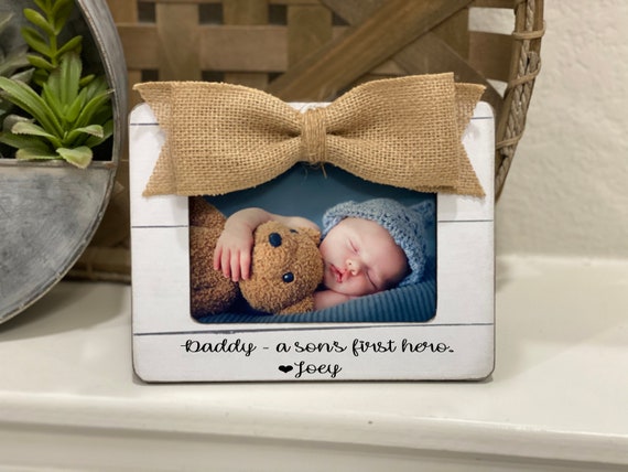 Birthday  Gift For Dad Daddy A Son's First Hero New Dad Personalized Gift For Husband  Personalized Gift 4x6  Frame