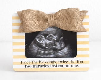 Twin Ultrasound Picture Frame Twins Pregnancy Announcement Gift Idea Twin Baby Shower Gift Sonogram Frame Twins Nursery Decor