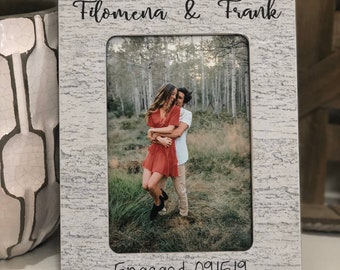 Bridal Shower Picture Frame – Personalized Engagement Gift for Bride, Custom Wedding Photo Keepsake, Bride Gift Idea